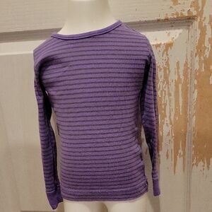 Purple Striped Kids Long Sleeve Shirt